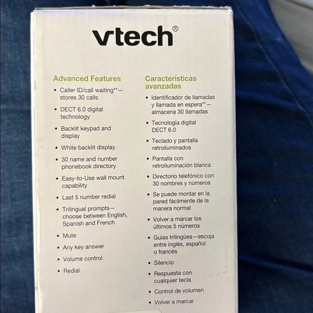 V tech 6.0 Cordless Phone  With caller‎ ID & Call Waiting  Light up display